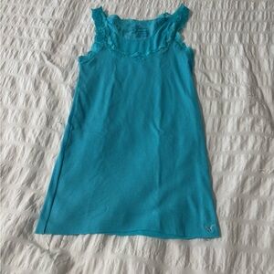 American Eagle Outfitters Turquoise Lace Trim Top
